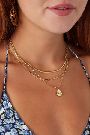 ketting drie laags met steen h5 Afbeelding3